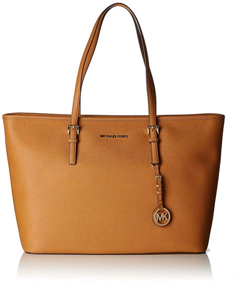 michael kors jet set tan leather purse|Michael Kors jet set saffiano.